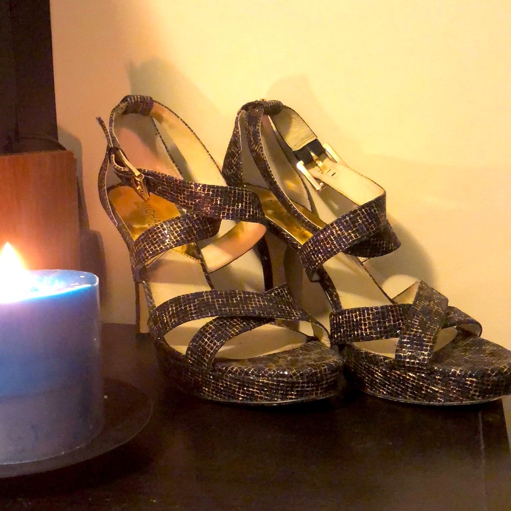 SOLD! Glitter platform heels. MICHAEL KORS